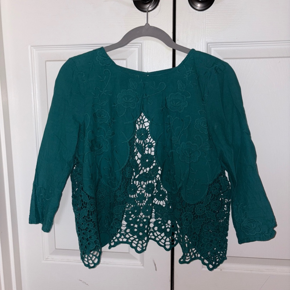 Kimchi Blue Teal Lace Blouse